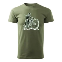 Koszulka rowerowa na rower z rowerem górskim MTB Downhill Mountain Bike męska khaki REGULAR XXL