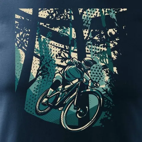 Koszulka rowerowa na rower z rowerem górskim MTB Góry Mountain Bike męska granatowa REGULAR XXL