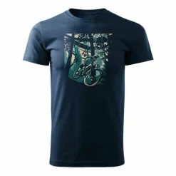 Koszulka rowerowa na rower z rowerem górskim MTB Góry Mountain Bike męska granatowa REGULAR XXL