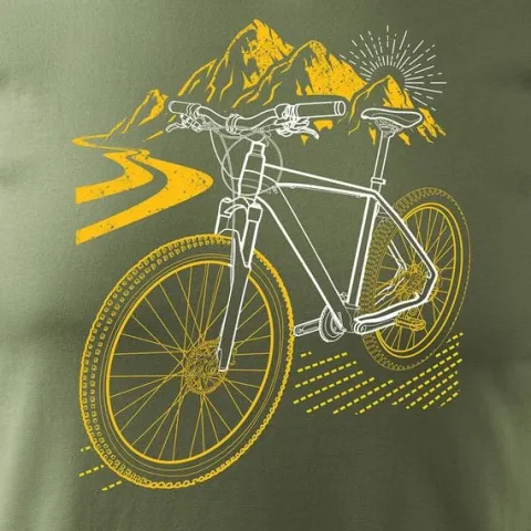 Koszulka rowerowa na rower z rowerem górskim MTB Góry Mountain Bike męska khaki REGULAR L