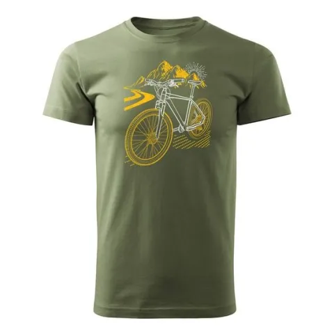 Koszulka rowerowa na rower z rowerem górskim MTB Góry Mountain Bike męska khaki REGULAR L
