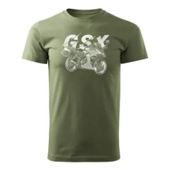 Koszulka z motocyklem motocykl Suzuki GSX 1000 GT męska khaki REGULAR L