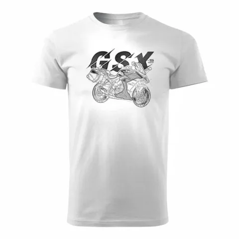 Koszulka z motocyklem motocykl Suzuki GSX 1000 GT męska biała REGULAR M