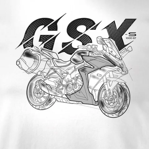 Koszulka z motocyklem motocykl Suzuki GSX 1000 GT męska biała REGULAR M