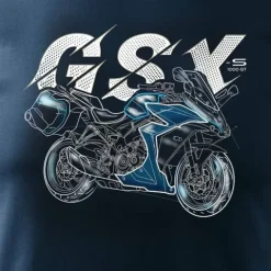 Koszulka z motocyklem motocykl Suzuki GSX 1000 GT męska granat REGULAR XL