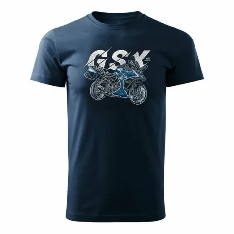 Koszulka z motocyklem motocykl Suzuki GSX 1000 GT męska granat REGULAR XL