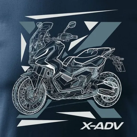 Koszulka z motocyklem na motor Honda X-ADV XADV męska granatowa REGULAR M