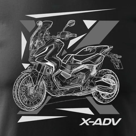 Koszulka z motocyklem na motor Honda X-ADV XADV męska czarna REGULAR S