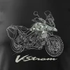 Koszulka z motocyklem na motor Suzuki V-strom Vstrom DL 650 XT męska czarna REGULAR M