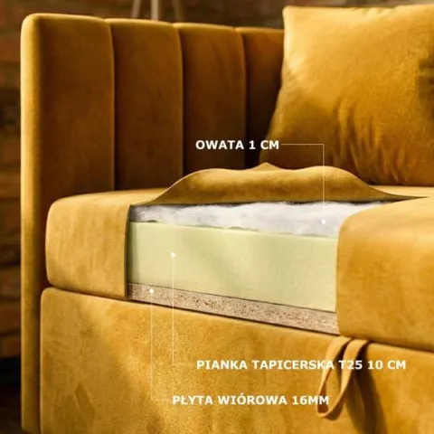 Łóżko z materacem SILEO 90/195 Tapczan jednoosobowy - granatowe