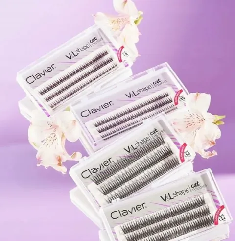 Kępki rzęs Clavier V&L Shape cat eyelashes skręt L - 10mm