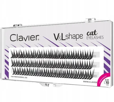 Kępki rzęs Clavier V&L Shape cat eyelashes skręt L - 10mm