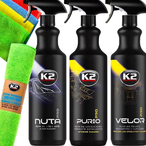 K2 PURIO VELOR NUTA PRO 1L CZYSZCZENIE PIELĘGNACJA TAPICERKI WNĘTRZA SZYB