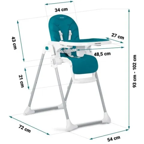Krzesełko do karmienia Ricokids Tulo niebieskie