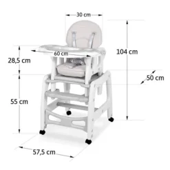 Krzesełko do karmienia 5w1 Sinco szare