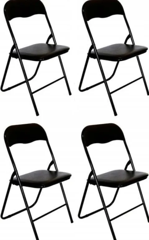 KRZESŁO SKŁADANE BIUROWE OGRODOWE CATERING CZARNE 6 sztuk