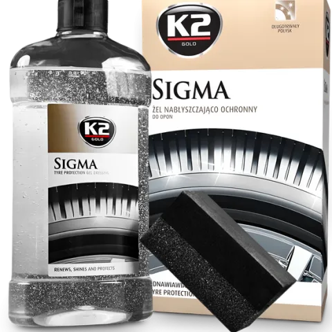 K2 Sigma Żel Czernidło Dressing Do Nabłyszczania Opon Plastików Aplikator