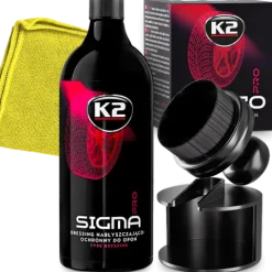 K2 SIGMA 1L DRESSING DO NABŁYSZCZANIA OPON APLIKATOR PĘDZELEK MIKROFIBRA