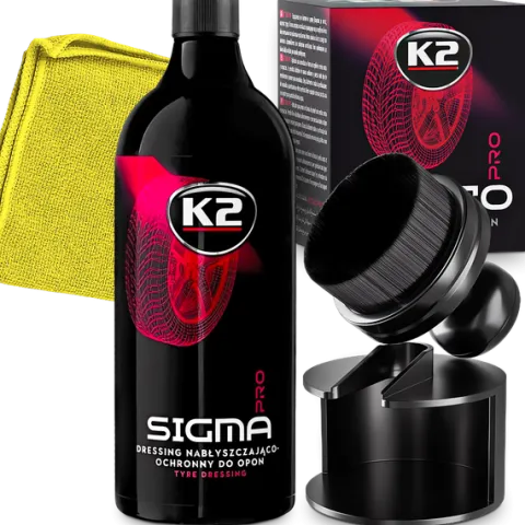 K2 SIGMA 1L DRESSING DO NABŁYSZCZANIA OPON APLIKATOR PĘDZELEK MIKROFIBRA