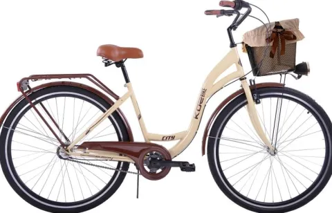 (26K23-S3) Rower miejski damski Kozbike 26 3 biegi kremowo brązowy