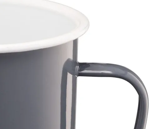 Kubek emaliowany z uchem ROBERTO 0,75 litra 750 ml 10 cm szary