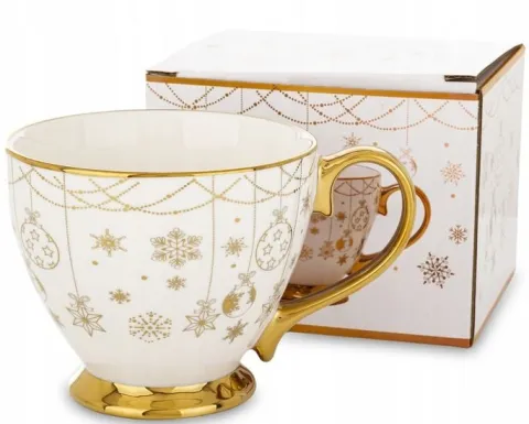 Kubek filiżanka świąteczna w pudełku porcelana prezent świąteczny