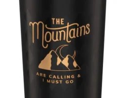 Kubek termiczny bidon MOUNTAINS 350 ml stal nierdzewna 18/10 czarno-złoty
