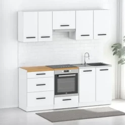 Kuchnia Biała Mat Nowoczesna Z Blatem Pojemna Modułowa Mini Mokka Full 2.0m