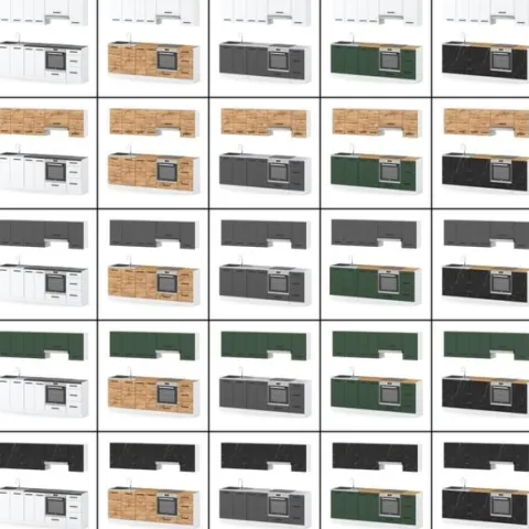 Kuchnia Drewniana 2.4m Modułowa Mała Z Blatem Wotan Wotan San Sebastian