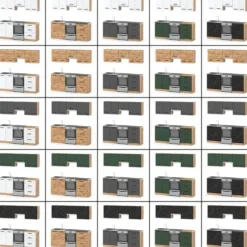 Kuchnia Mała Modułowa Z Blatem 2m Nowoczesna Wotan Butelkowa Zieleń Szara