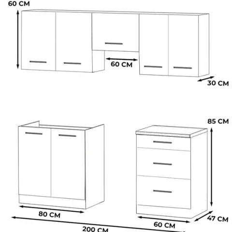 Kuchnia Mała Modułowa Z Blatem 2m Nowoczesna Wotan Butelkowa Zieleń Szara