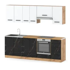 Kuchnia Modułowa Z Blatem Pojemna Mokka Plus 2.4m Wotan Biała San Sebastian