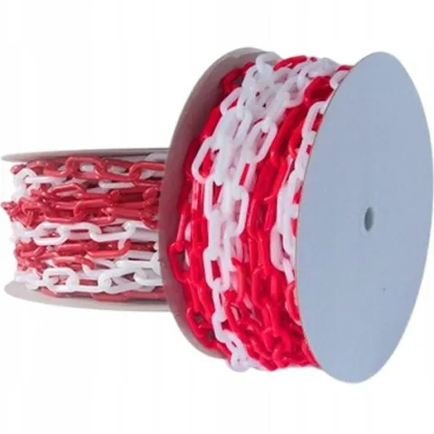 Kunststoffkette 25 M Blockierend 6 Mm Warnung Weiss-Rot