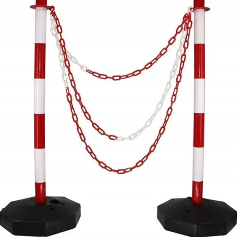 Kunststoffkette 25 M Blockierend 6 Mm Warnung Weiss-Rot