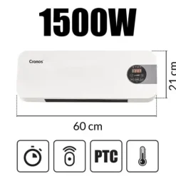 KURTYNA POWIETRZNA TERMOWENTYLATOR GRZEJNIK NAD DRZWI OKNO 1500W + PILOT