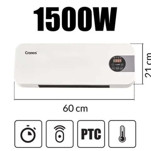 KURTYNA POWIETRZNA TERMOWENTYLATOR GRZEJNIK NAD DRZWI OKNO 1500W + PILOT