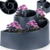 Kwietnik ogrodowy plastikowy czarny spiralny 53x43,5x32,5 cm