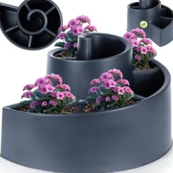Kwietnik ogrodowy plastikowy czarny spiralny 53x43,5x32,5 cm