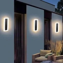 LAMPA ŚCIENNA ELEWACYJNA ZEWNĘTRZNY KINKIET LED 20W IP54 SZKLANY PANEL