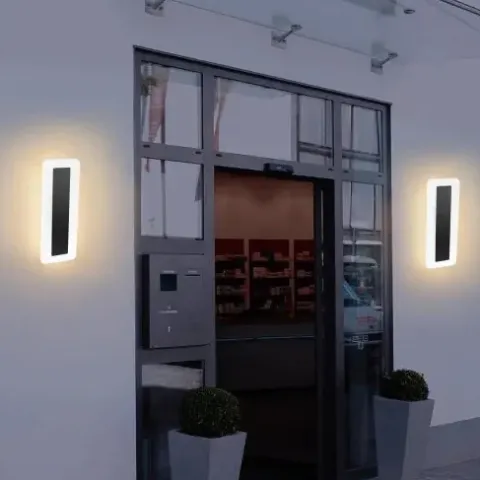 LAMPA ŚCIENNA ELEWACYJNA ZEWNĘTRZNY KINKIET LED 20W IP54 SZKLANY PANEL