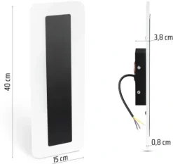 LAMPA ŚCIENNA ELEWACYJNA ZEWNĘTRZNY KINKIET LED 20W IP54 SZKLANY PANEL