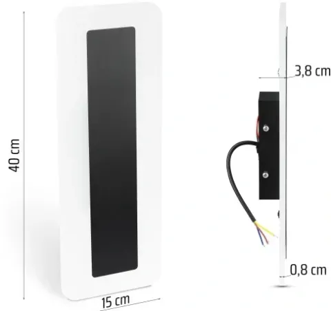 LAMPA ŚCIENNA ELEWACYJNA ZEWNĘTRZNY KINKIET LED 20W IP54 SZKLANY PANEL