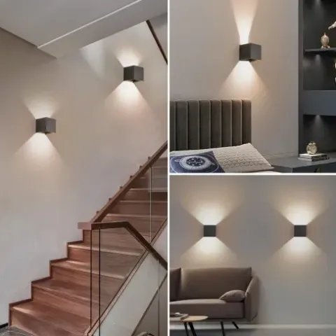 LAMPA ŚCIENNA ELEWACYJNA ZEWNĘTRZNY KINKIET LED 6W IP65 GÓRA DÓŁ LOFT