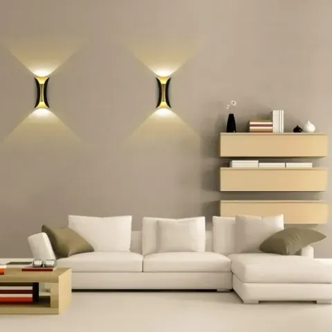 LAMPA ŚCIENNA ELEWACYJNA ZEWNĘTRZNY KINKIET LED 10W IP65 GÓRA DÓŁ ZŁOTY