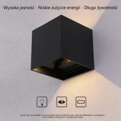LAMPA ŚCIENNA ELEWACYJNA ZEWNĘTRZNY KINKIET LED 5W IP65 GÓRA DÓŁ LOFT