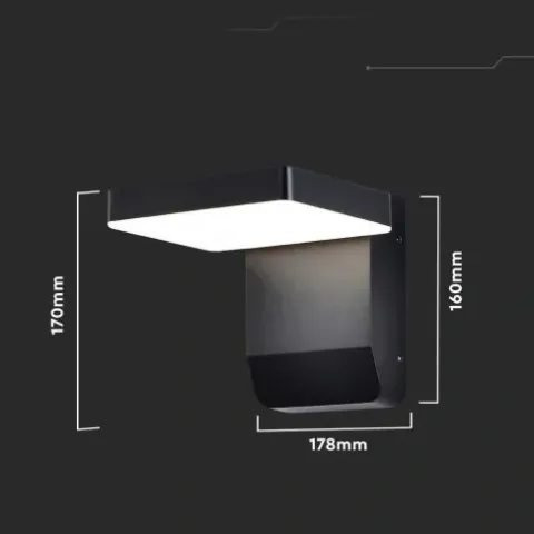 Lampa ścienna zewnętrzna oprawa elewacyjna LED 20W czarna V-TAC
