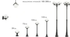 Lampa elewacyjna KINKIET ogrodowy Kule 200 - doskonałe oświetlenie