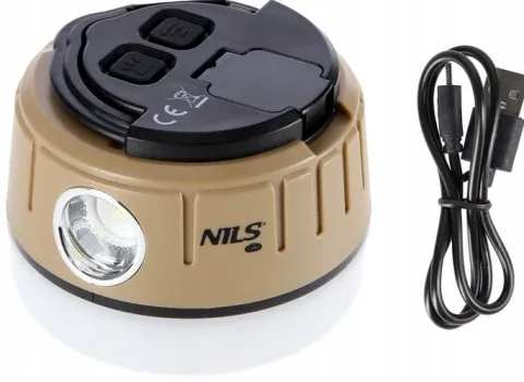 LAMPA LATARKA TURYSTYCZNA KEMPINGOWA POD NAMIOT USB LED 500+100 lm NILS CAM