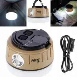 LAMPA LATARKA TURYSTYCZNA KEMPINGOWA POD NAMIOT USB LED 500+100 lm NILS CAM
