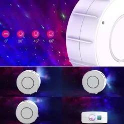 Lampa nocna projektor gwiazd SPIRAL biały